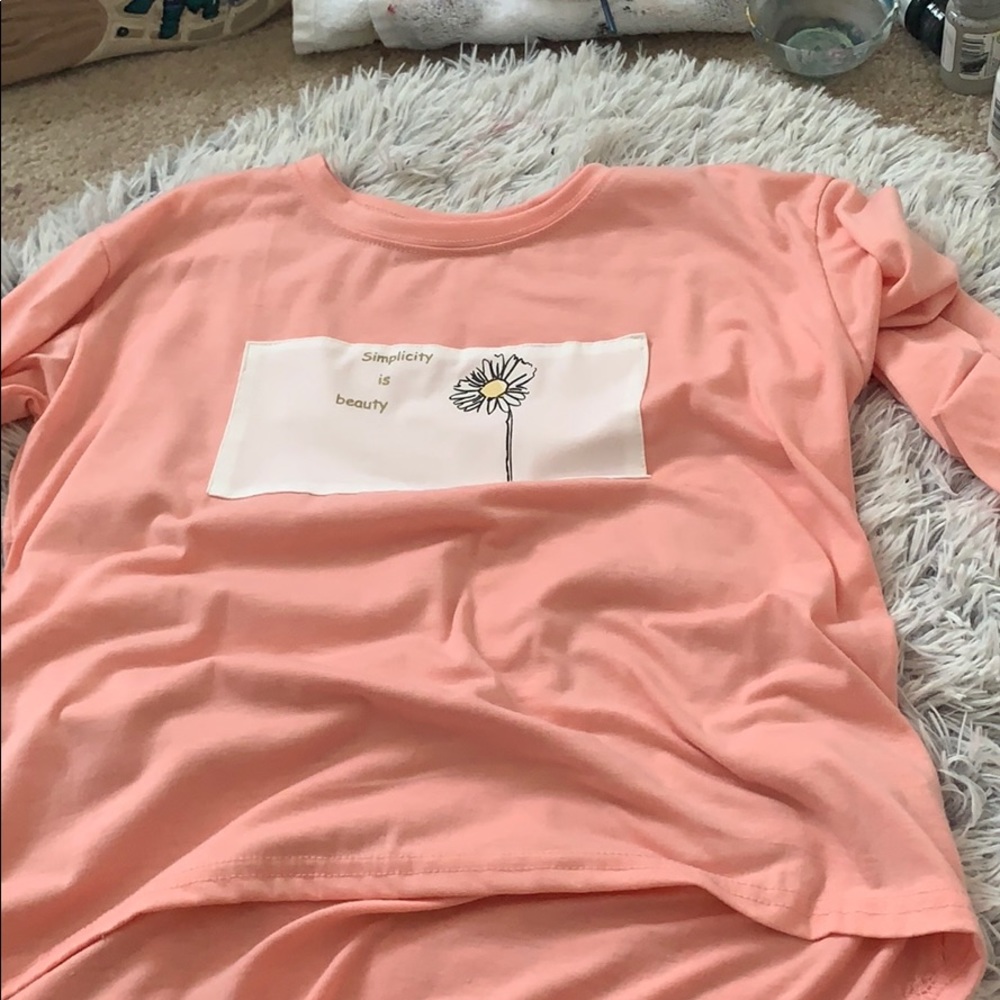 peach shirt